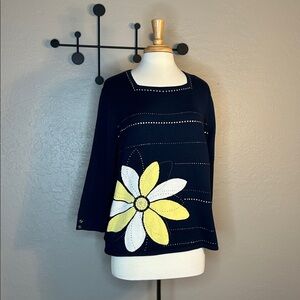 Alfred Dunner Dark Blue Pullover Sweater